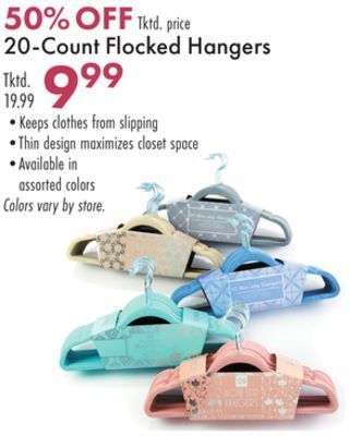 Boscov's 20-count flocked hangers offer