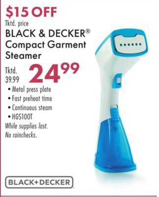 Boscov's Black & decker® compact garment steamer offer