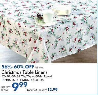Boscov's Christmas table linens offer