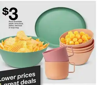 Target Room Essentials Plastic Serve Bowl, Platter, Mini Bowl Or Soup Mug offer