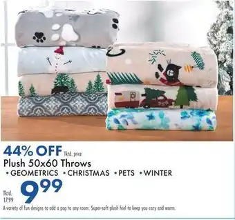 Boscov's Plush 50x60 throws offer
