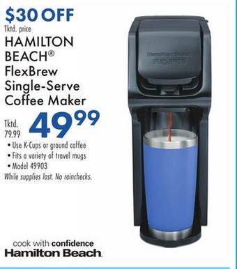 Boscov's Hamilton beach® flexbrew single-serve coffee maker offer