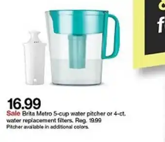 Target Brita Metro 5-cup Water Pitcher Or 4-ct. Water Replacement Filters offer
