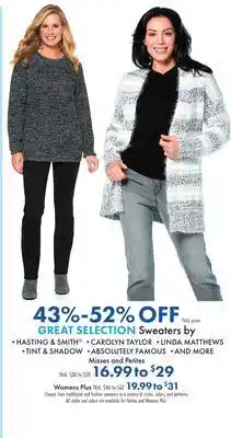 Boscov's Great selection sweaters offer