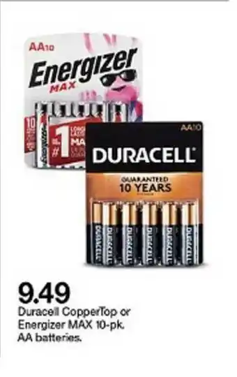 Target Duracell Coppertop Or Energizer Max 10-pk. Aa Batteries offer