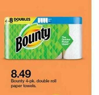 Target Bounty 4-pk. Double Roll Paper Towels offer