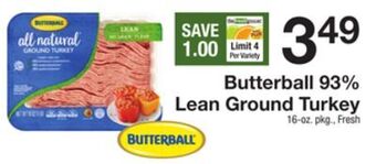 The Fresh Grocer 93% lean ground turkey offer