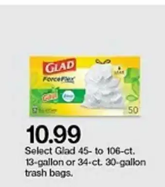 Target Glad 45 To 106-ct. 13-gallon Or 34-ct 30-gallon Trash Bags offer