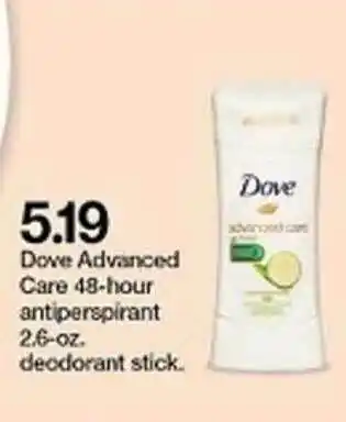 Target Dove Advanced Care 48-hour Antiperspirant 2.6-oz. Deodorant Stick offer