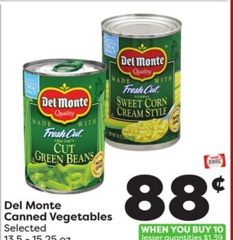 Weis Markets Del monte canned vegetables offer