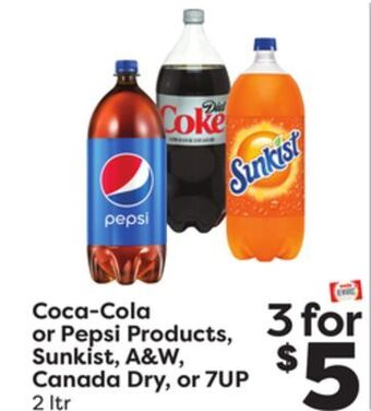 Weis Markets Coca-cola or pepsi products, sunkist, a & w, canada dry, or 7up offer