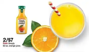 Target Simply 52-zo. Orange Juice offer