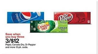 Target Pepsi, Canada Dry, Dr Pepper And More 12-pk. Soda offer