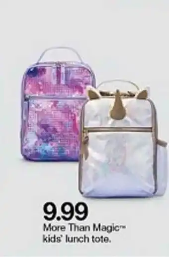 Target More Than Magic Kids' Lunch Tote offer