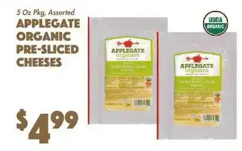 The Food Emporium Applegate Organic Pre-sliced Cheeses offer