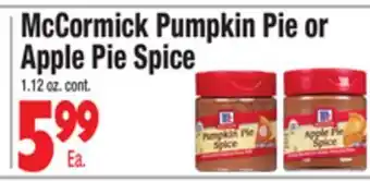 King Kullen Mccormick pumpkin pie or apple pie spice offer