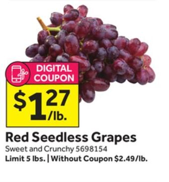 Stop&Shop Red seedless grapes offer