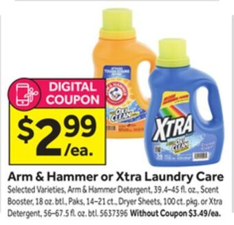 Stop&Shop Arm & hammer or xtra laundry care offer