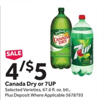 Stop&Shop Canada dry or 7up offer