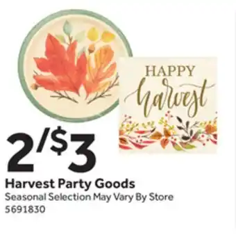 Stop&Shop Harvest party goods offer