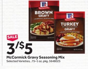 Stop&Shop Mccormick gravy seasoning mix offer