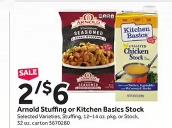 Stop&Shop Arnold stuffing or kitchen basics stock offer