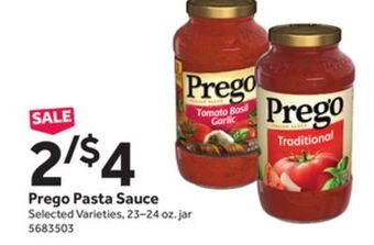 Stop&Shop Prego pasta sauce offer