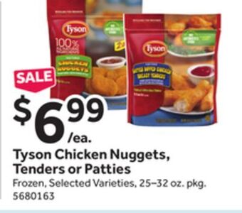 Stop&Shop Tyson chicken nuggets, tenders or patties offer