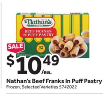 Stop&Shop Nathan's beef franks in puff pastry offer