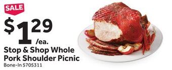 Stop&Shop Stop & shop whole pork shoulder picnic offer