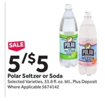 Stop&Shop Polar seltzer or soda offer