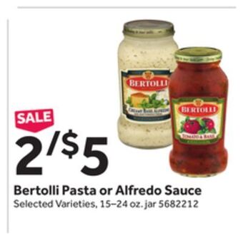 Stop&Shop Bertolli pasta or alfredo sauce offer