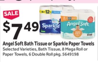 Stop&Shop Angel soft bath tissue or sparkle paper towels offer