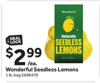 Stop&Shop Wonderful seedless lemons offer