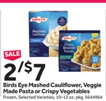 Stop&Shop Birds eye mashed cauli ower, veggie made pasta or crispy vegetables offer