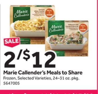 Stop&Shop Marie callender's meals to share offer