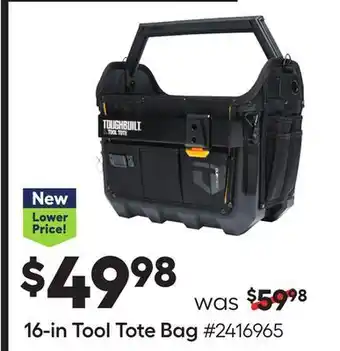 Lowe's 16-in tool tote bag offer