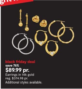 JC Penney Earrings in 14k gold offer