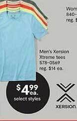 JC Penney Men's xersion xtreme tees select styles offer