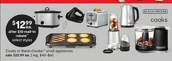 JC Penney Cooks or black-decker small appliances offer