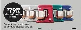 JC Penney Cooks 5.3-qt stand mixer offer