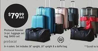 JC Penney Protocol kessler 3-pc. luggage set offer