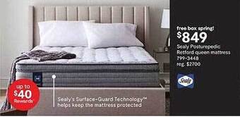 JC Penney Sealy posturepedic retford queen mattress offer