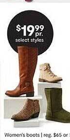 JC Penney Women's boots offer