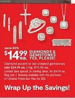 JC Penney Diamond accent or lab-created gemstones offer