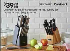 JC Penney Cuisinart 12-pc or farberware 15-pc cutlery set offer