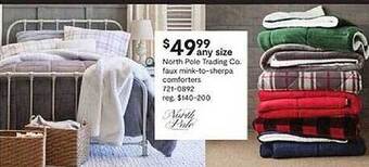JC Penney North pole trading co faux mink-to-sherpa comforters offer