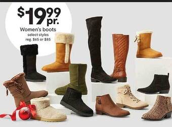 JC Penney Women's boots select styles offer