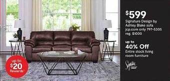 JC Penney Signature design by ashley blake sofa offer