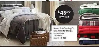 JC Penney North polo trading co. faux mink-to-sherpa comforters offer
